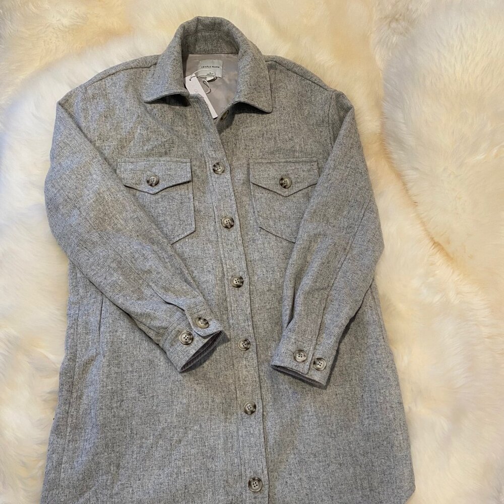 NWT Gentle Fawn Kyleen Long Button-up Heather Grey Small